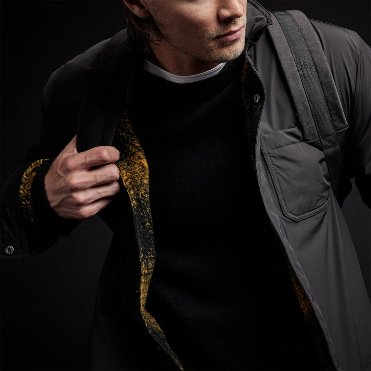 Plaid Lined Performance Jacket in Black | James Perse Los Angeles