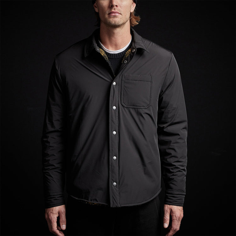 Plaid Lined Performance Jacket in Black | James Perse Los Angeles