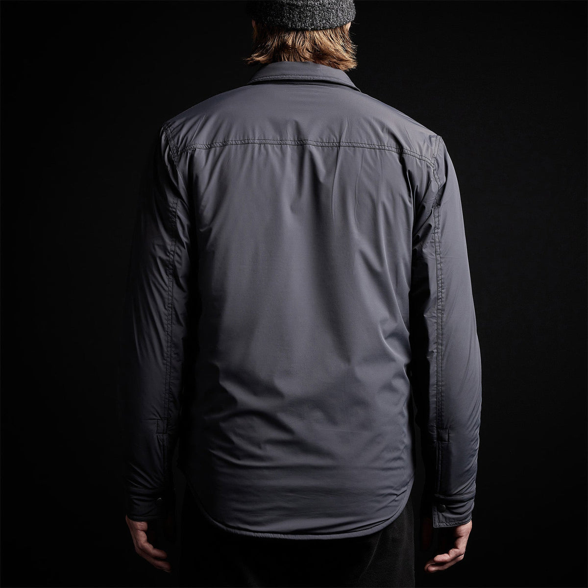 Plaid Lined Performance Jacket in Carbon | James Perse Los Angeles