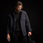 Plaid Lined Performance Jacket in Navy/Cobalt | James Perse Los Angeles