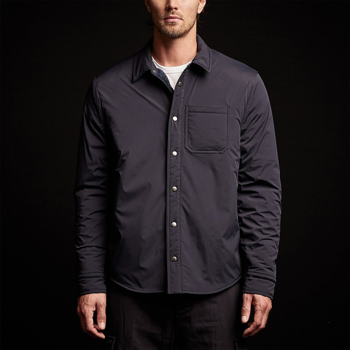 Plaid Lined Performance Jacket in Navy/Cobalt | James Perse Los Angeles