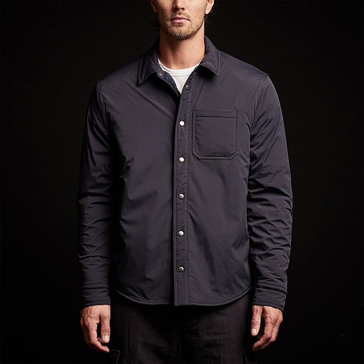 Plaid Lined Performance Jacket in Navy/Cobalt | James Perse Los Angeles