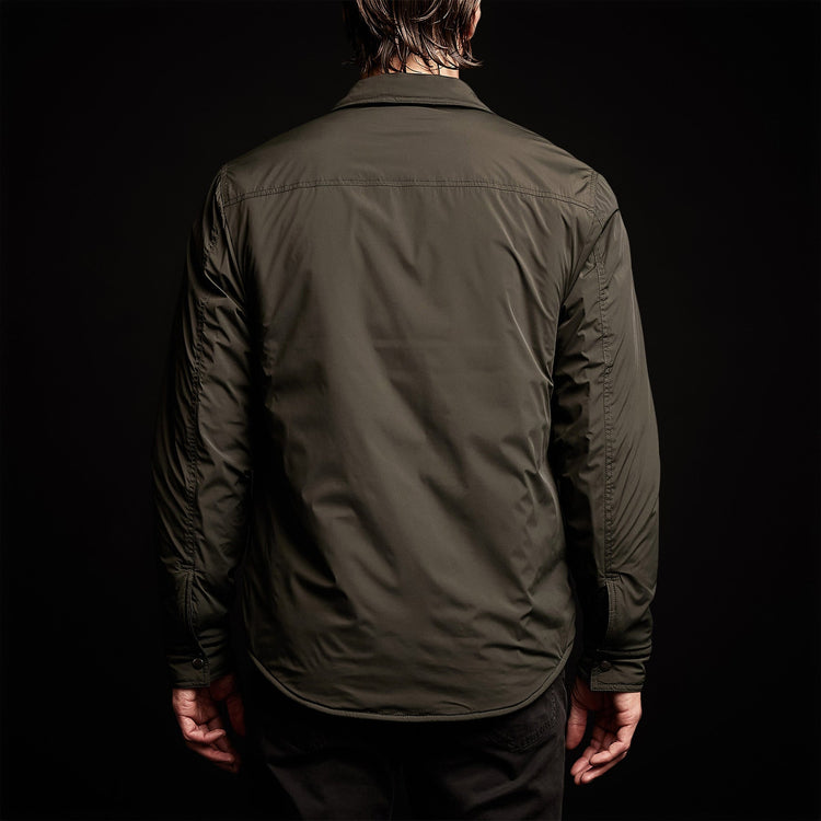 Plaid Lined Performance Jacket in Olive/Olive | James Perse Los Angeles