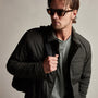 Plaid Lined Performance Jacket in Olive/Olive | James Perse Los Angeles