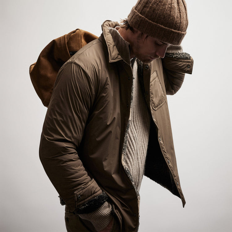 Plaid Lined Performance Jacket in Yuca/Toast | James Perse Los Angeles