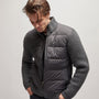 Mixed Media Zip Front Jacket in Carbon | James Perse Los Angeles