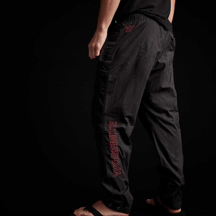 Y/ Embroidered Parachute Flight Pant in Black/Red | James Perse Los Angeles 
