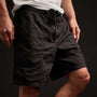 Mixed Media Stretch Poplin Short In Black | James Perse Los Angeles