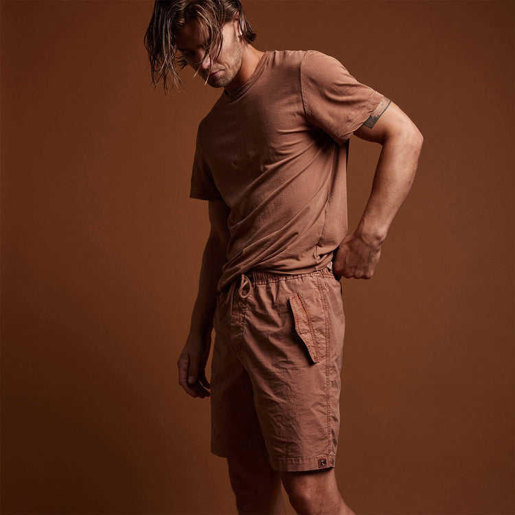 Parachute Flight Short in Nutmeg Pigment | James Perse Los Angeles