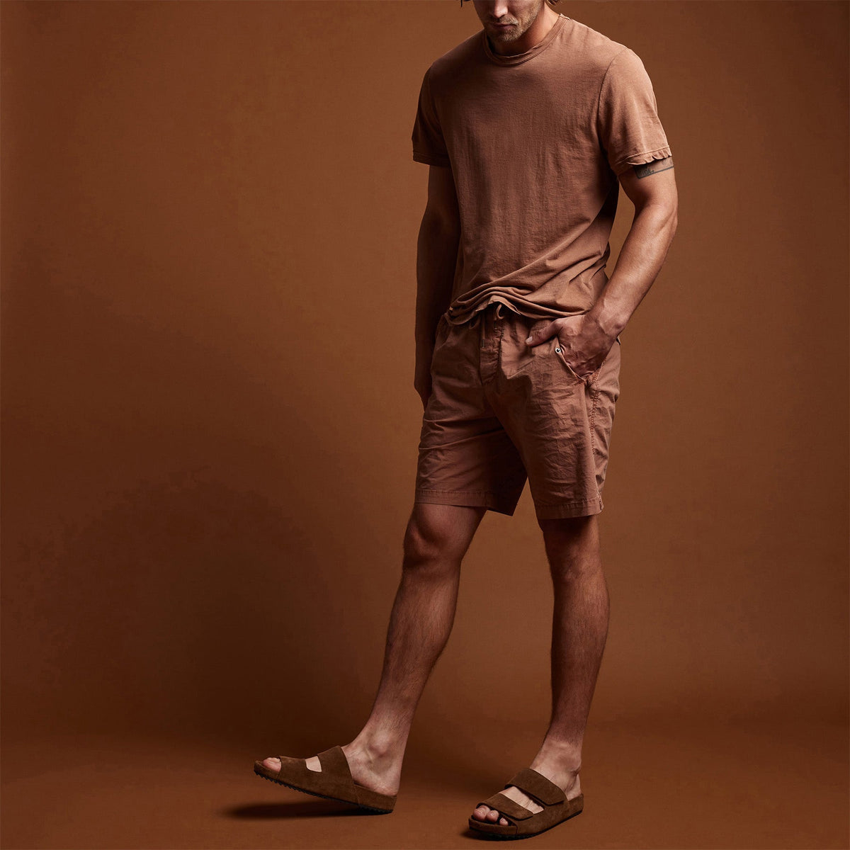 Parachute Flight Short in Nutmeg Pigment | James Perse Los Angeles