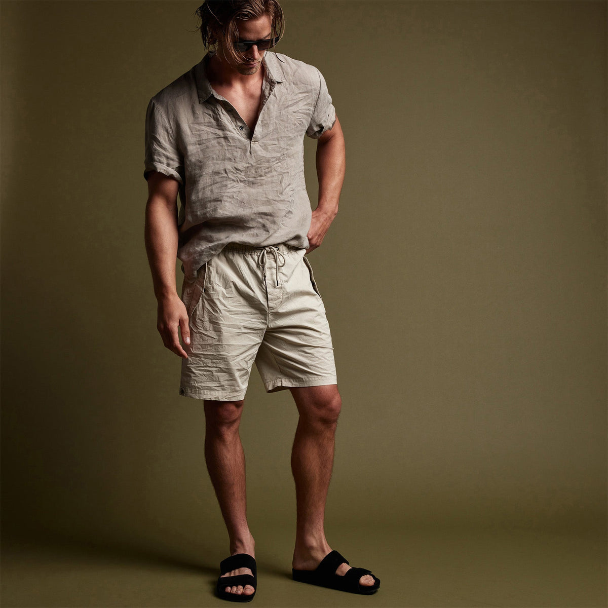 Parachute Flight Short in Paste Pigment | James Perse Los Angeles