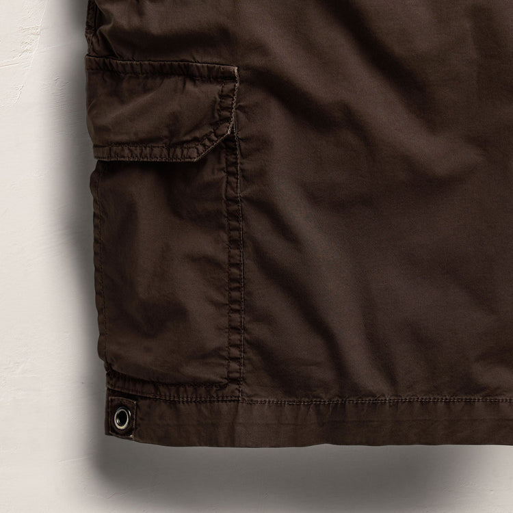 Parachute Poplin Cargo Short in Bark Pigment | James Perse Los Angeles