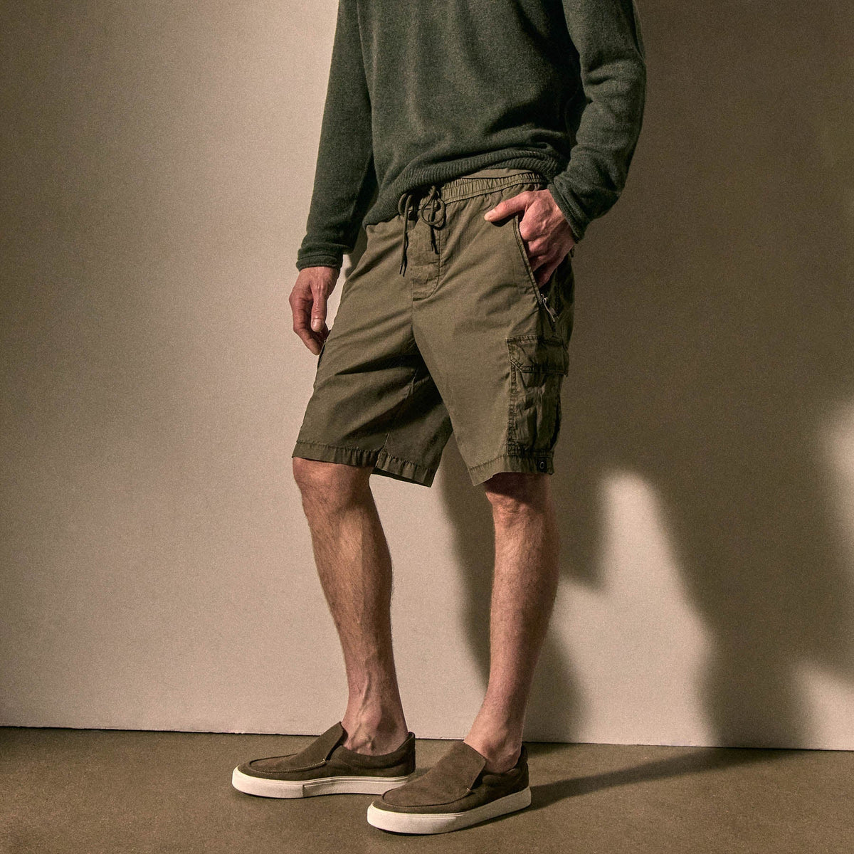 Men's Coastal Suede Slip On in Cement | James Perse Los Angeles