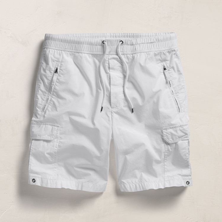 Parachute Poplin Cargo Short in White | James Perse Los Angeles