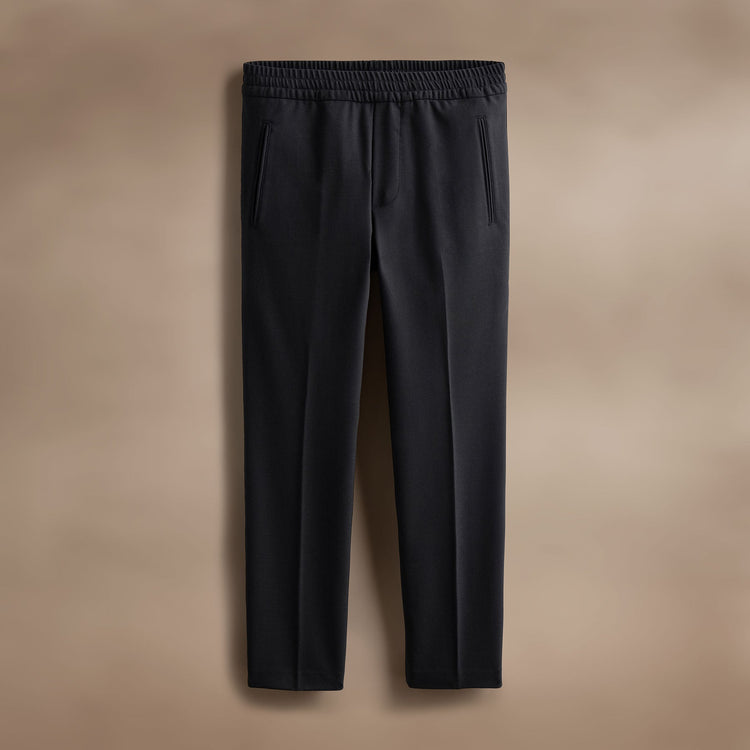 Wool Blend Trouser - Black