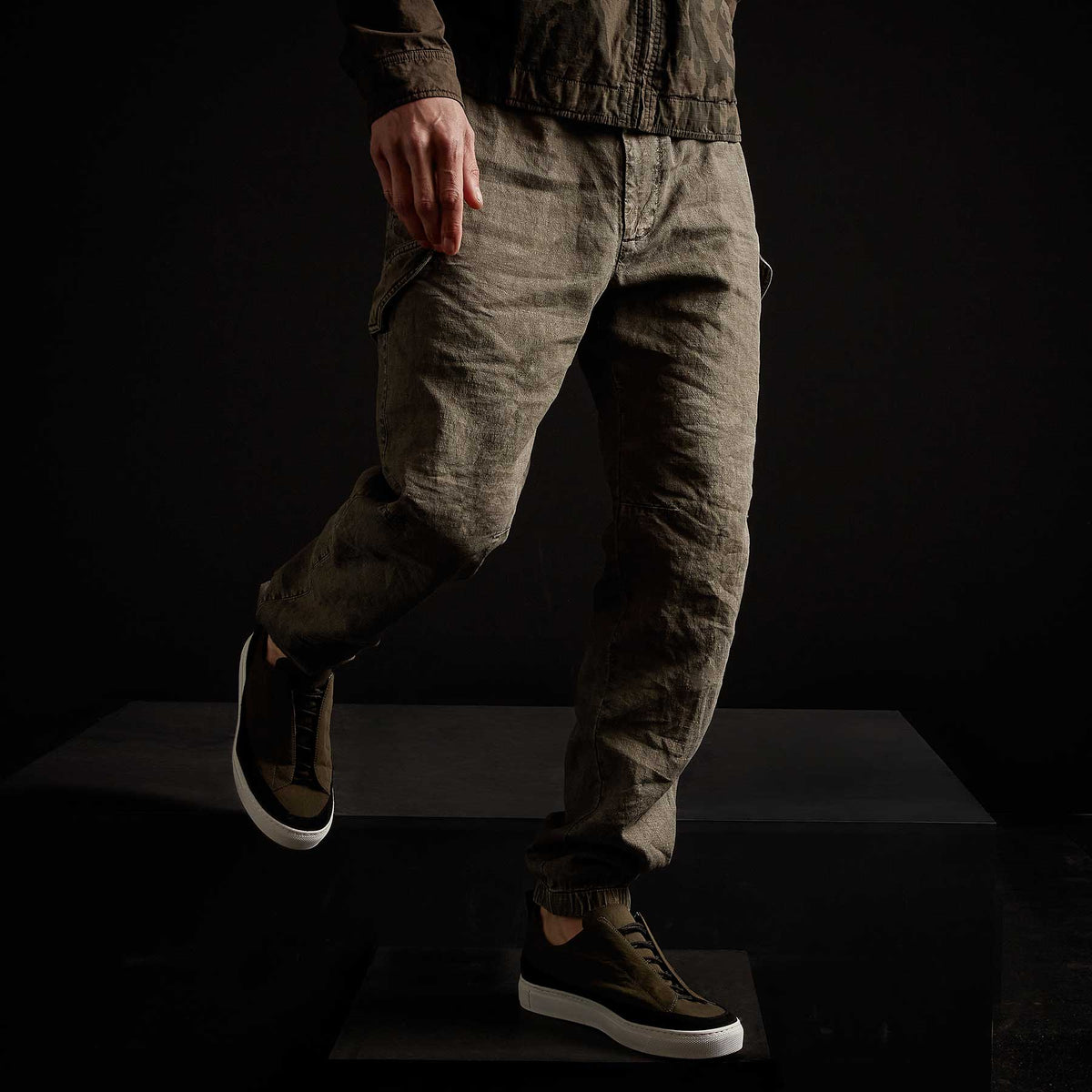 Slub Linen Cargo Pant - Hunter Pigment | James Perse Los Angeles