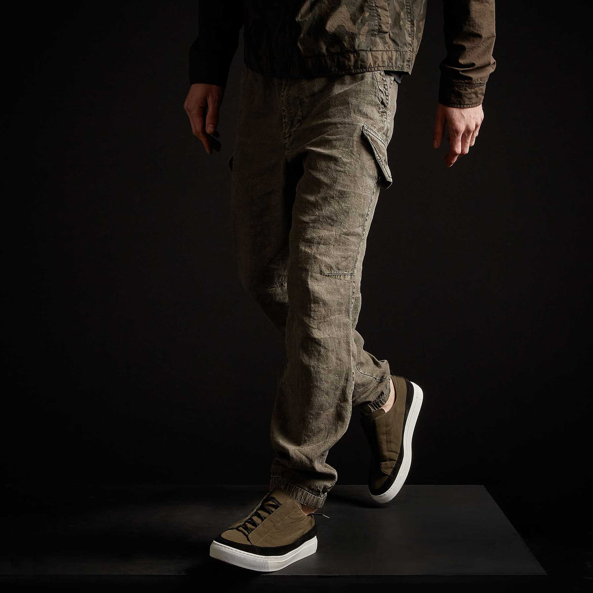 Slub Linen Cargo Pant - Hunter Pigment | James Perse Los Angeles