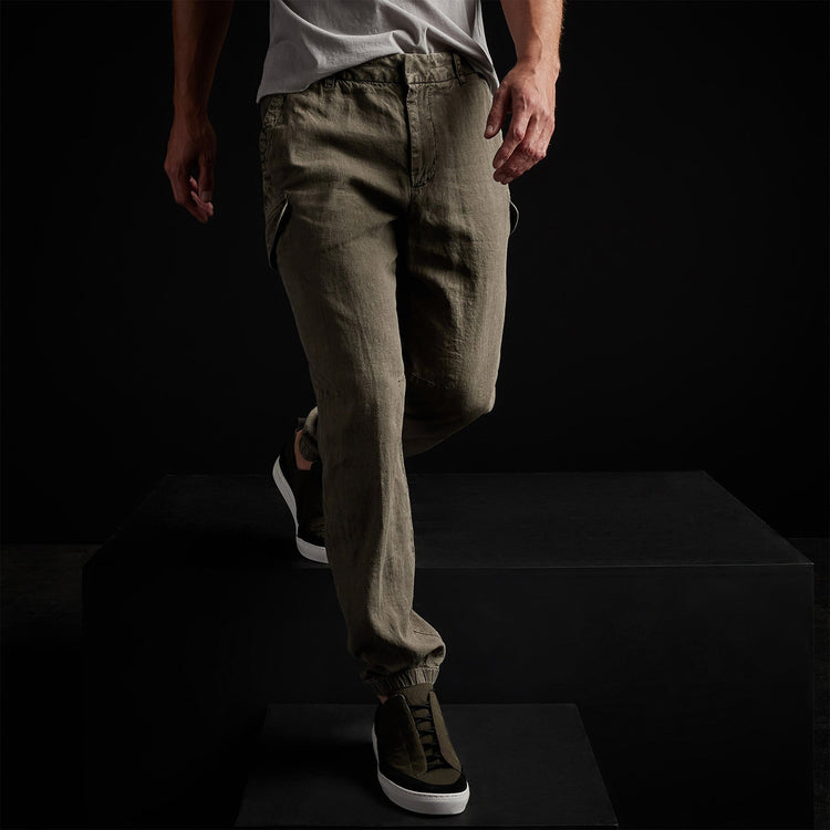 Slub Linen Cargo Pant in Platoon Pigment | James Perse Los Angeles