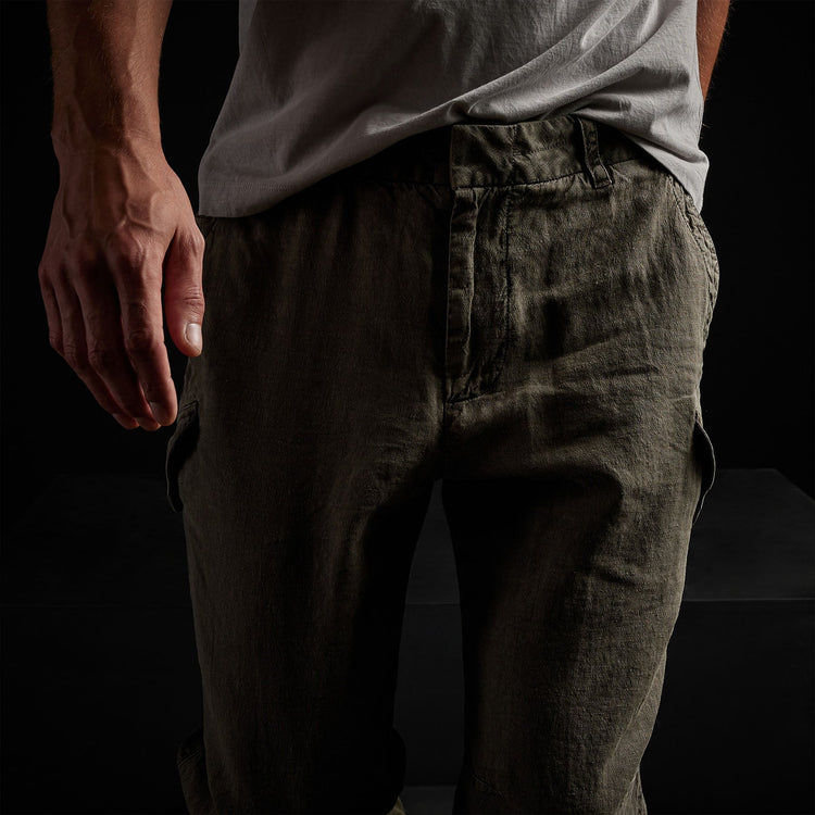 Slub Linen Cargo Pant in Platoon Pigment | James Perse Los Angeles