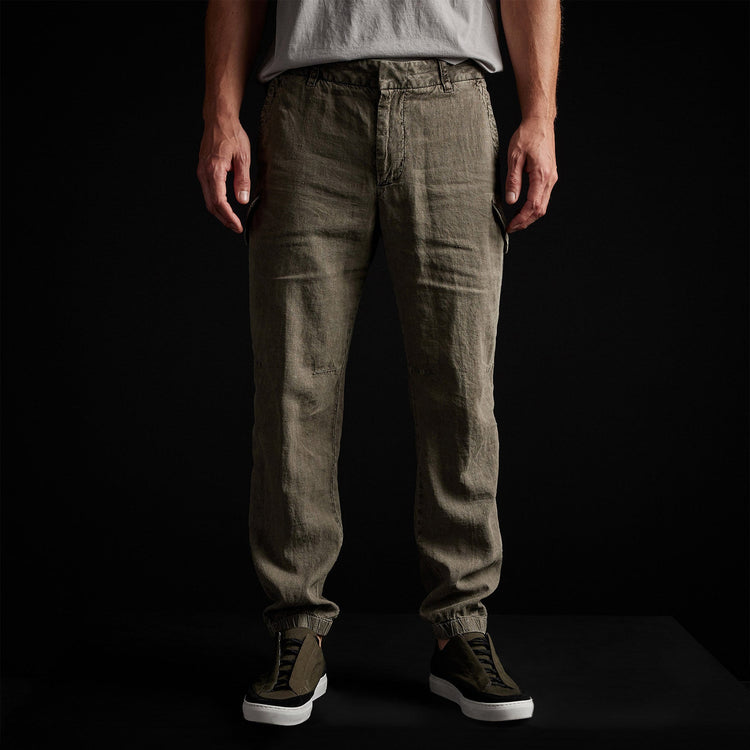 Slub Linen Cargo Pant in Platoon Pigment | James Perse Los Angeles