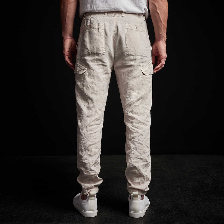 Slub Linen Cargo Pant in Salt Pigment | James Perse Los Angeles 