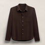 Salt Shrunk Muslin Long Sleeve Shirt in Bark | James Perse Los Angeles