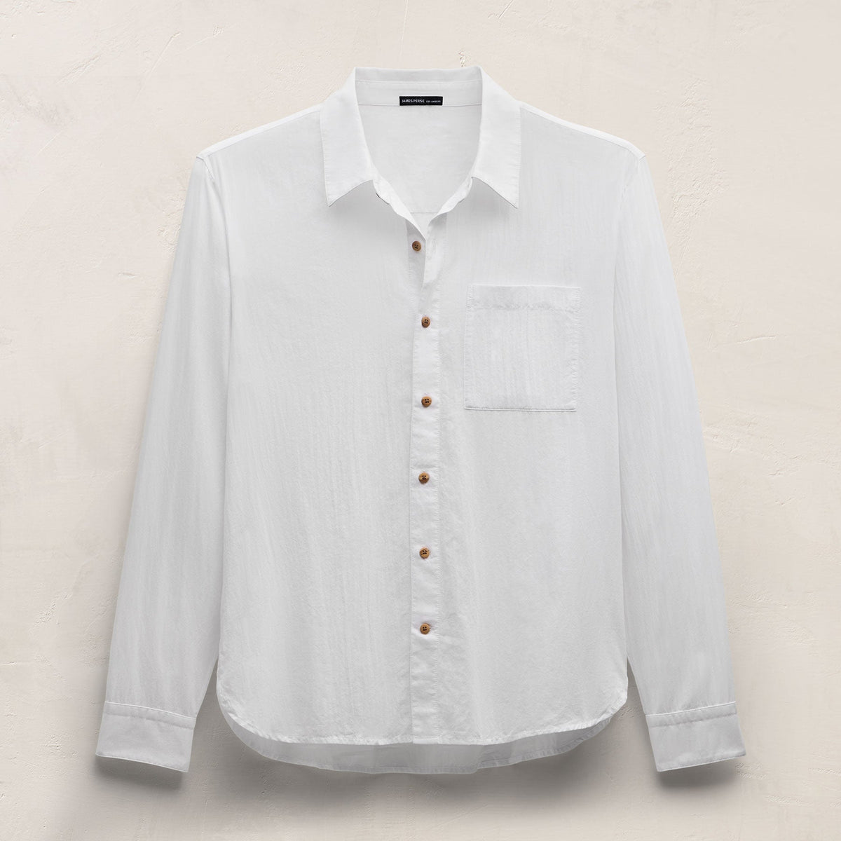 Salt Shrunk Muslin Long Sleeve Shirt in White | James Perse Los Angeles