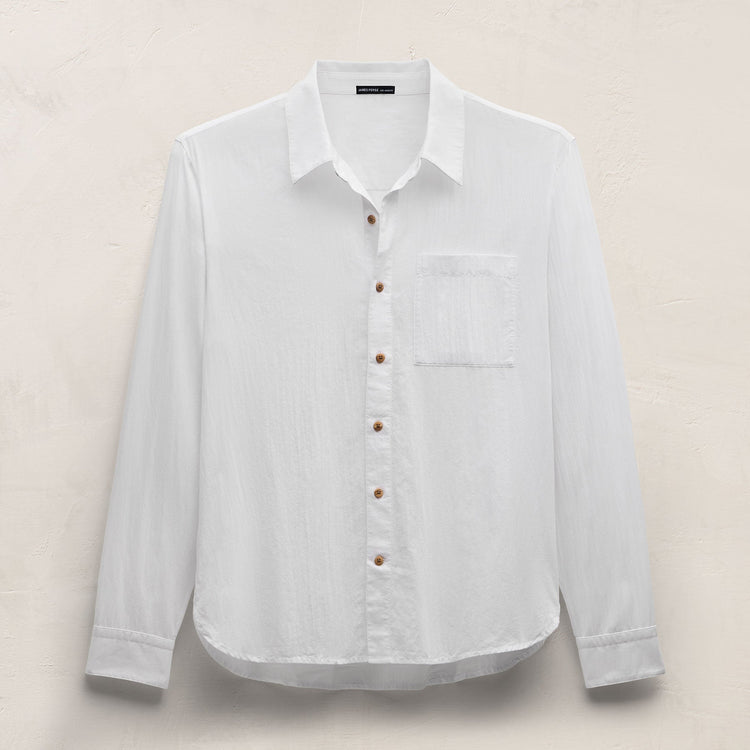 Salt Shrunk Muslin Long Sleeve Shirt in White | James Perse Los Angeles