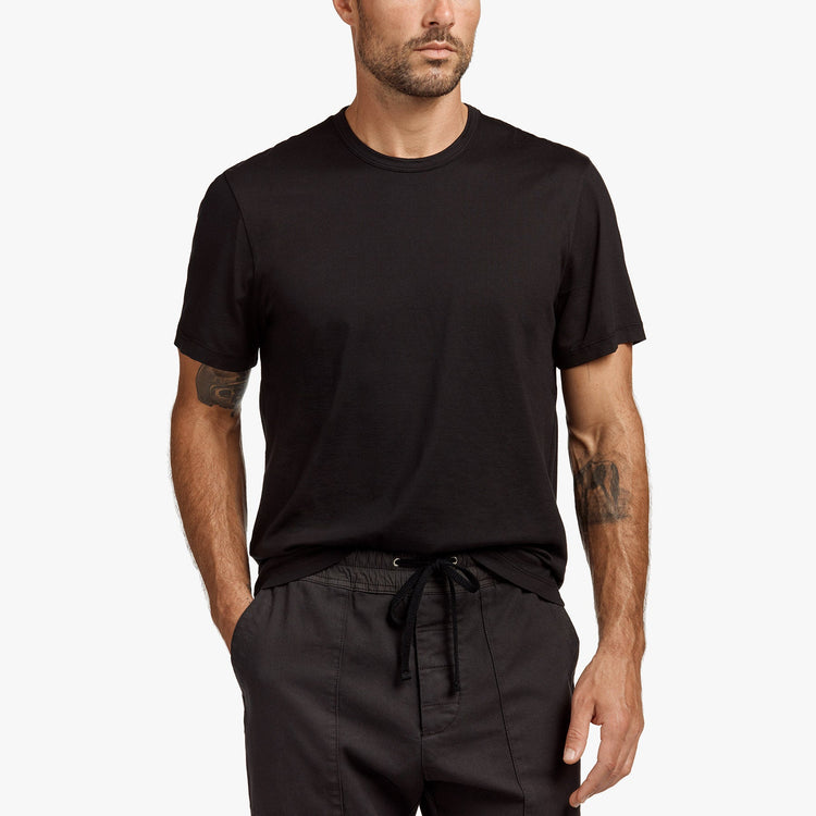 Short Sleeve Soft Touch Jersey Crew in Black | James Perse Los Angeles
