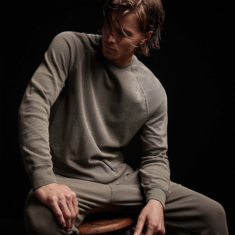 Long Sleeve Thermal Raglan in Ammo Pigment | James Perse Los Angeles 