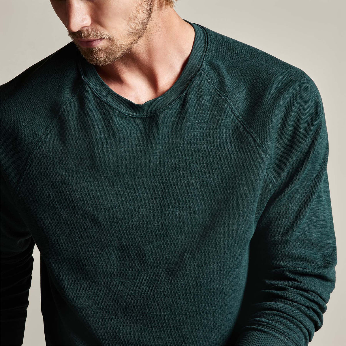 Long Sleeve Thermal Raglan in Canopy Pigment | James Perse Los Angeles