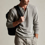 Long Sleeve Thermal Henley in Dapple Pigment | James Perse Los Angeles