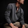 Long Sleeve Thermal Henley - Magma Pigment | James Perse Los Angeles