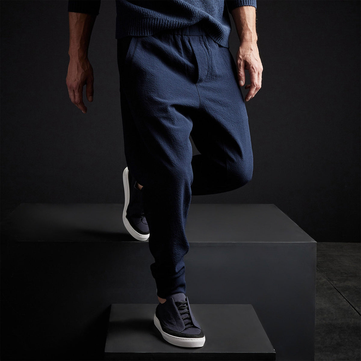 Stretch Wool Pant in Deep Navy | James Perse Los Angeles