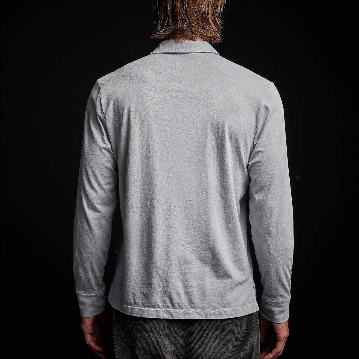 Sueded Jersey Rugby Polo in Blue Fog Pigment | James Perse Los Angeles
