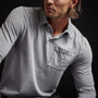 Sueded Jersey Rugby Polo in Blue Fog Pigment | James Perse Los Angeles
