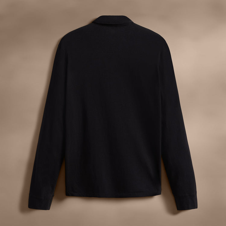 Sueded Jersey Rugby Polo in Black | James Perse Los Angeles
