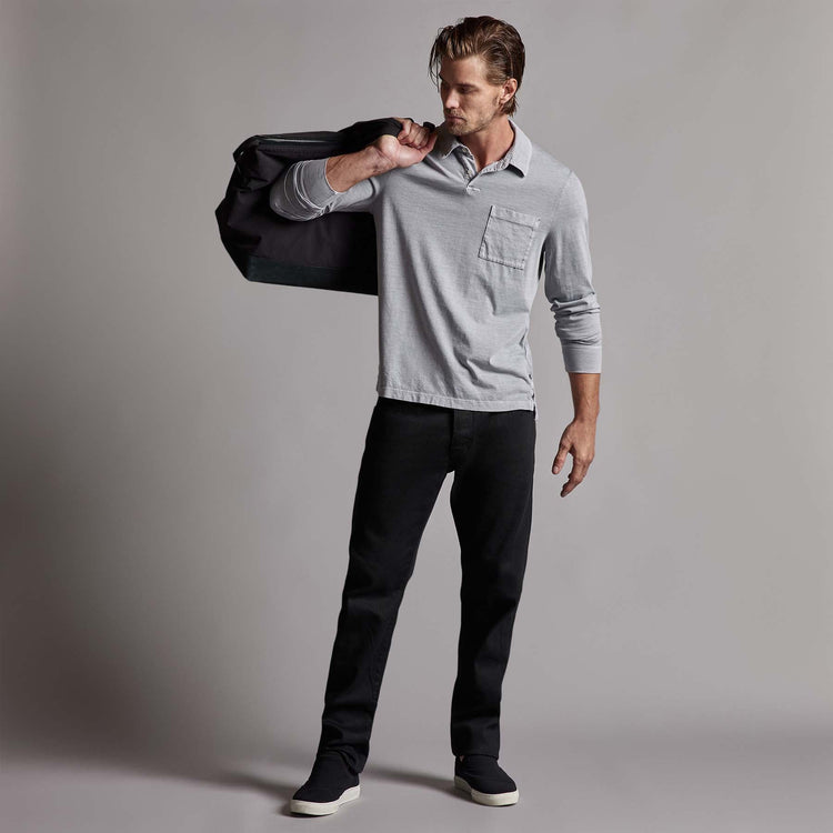 Sueded Jersey Rugby Polo in Breeze Pigment | James Perse Los Angeles