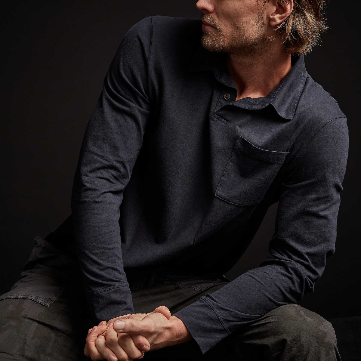 Sueded Jersey Rugby Polo - Deep | James Perse Los Angeles