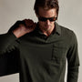 Sueded Jersey Rugby Polo in Dark Olive Pigment | James Perse Los Angeles
