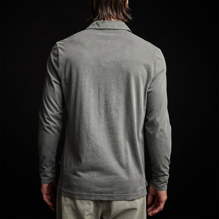 Sueded Jersey Rugby Polo in Fin Pigment | James Perse Los Angeles
