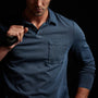Sueded Jersey Rugby Polo in Lake Pigment | James Perse Los Angeles