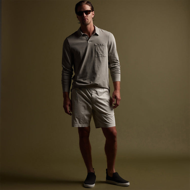 Sueded Jersey Rugby Polo in Mineral Pigment | James Perse Los Angeles