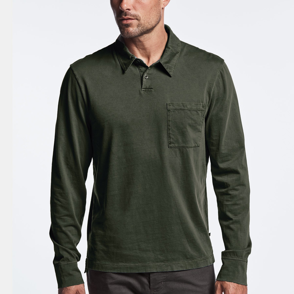 Sueded Jersey Rugby Polo in Marsh Pigment | James Perse Los Angeles