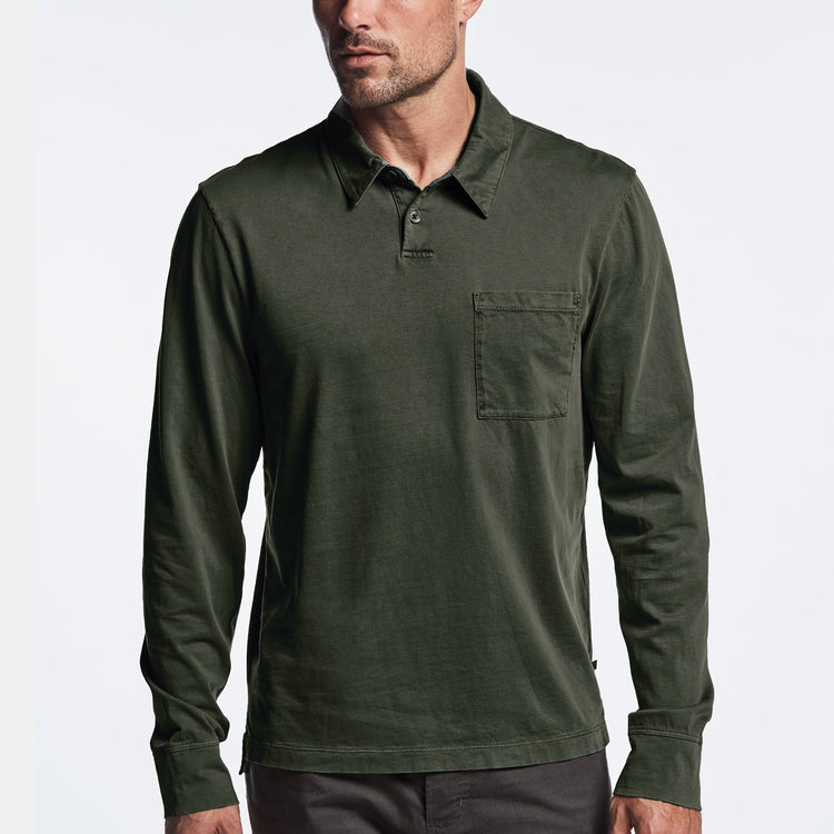 Sueded Jersey Rugby Polo in Marsh Pigment | James Perse Los Angeles