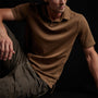 Sueded Jersey Polo in Acorn Pigment | James Perse Los Angeles