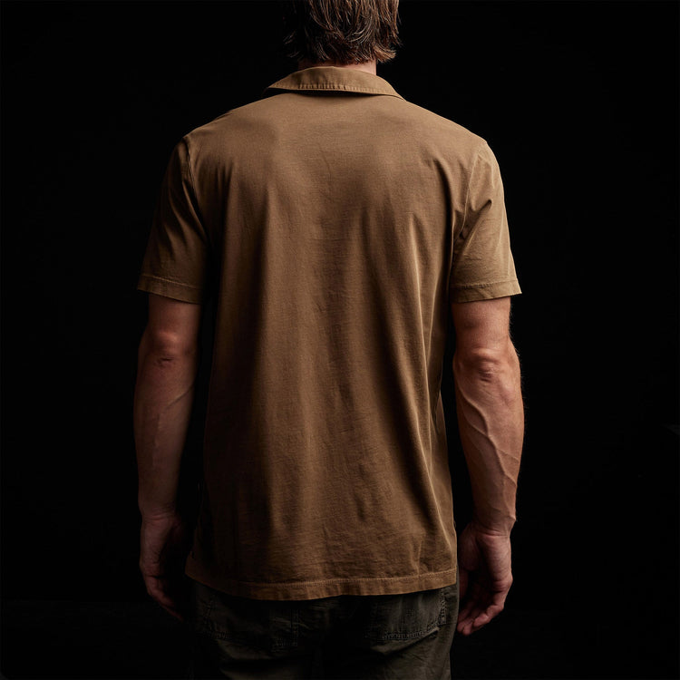 Sueded Jersey Polo in Acorn Pigment | James Perse Los Angeles