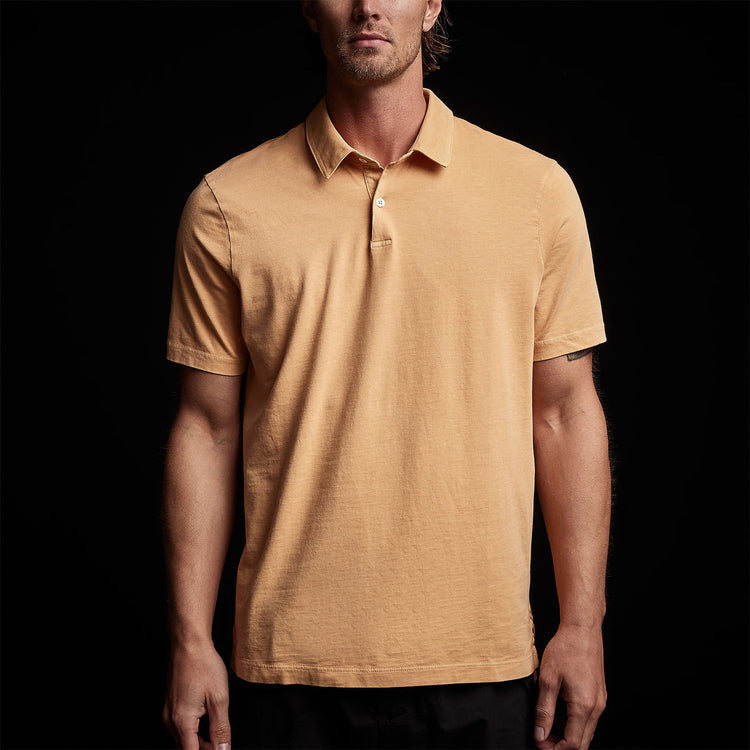 Sueded Jersey Polo in Apricot Pigment | James Perse Los Angeles 