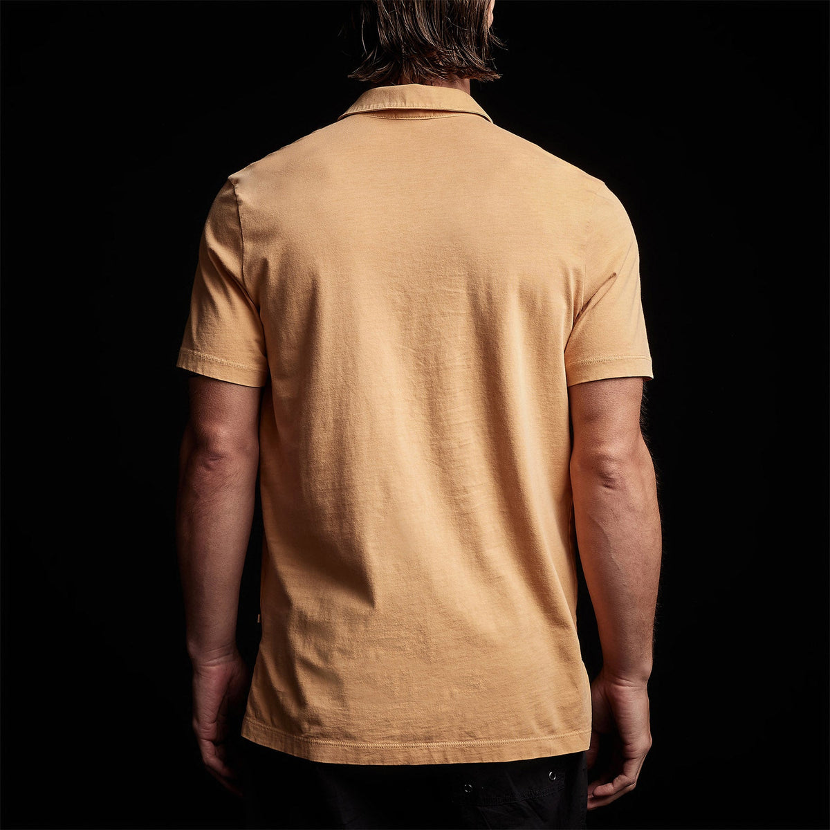 Sueded Jersey Polo in Apricot Pigment | James Perse Los Angeles 