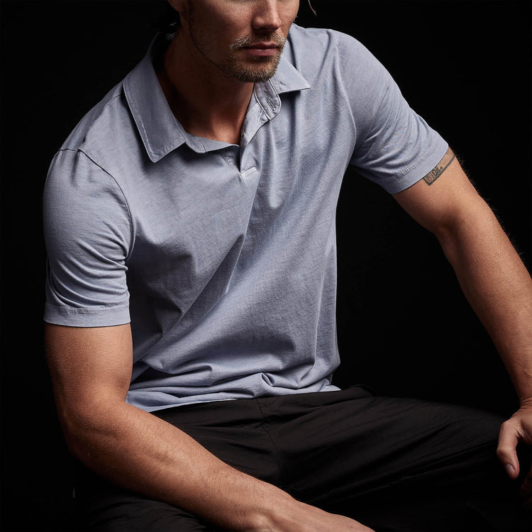 Sueded Jersey Polo in Aura Pigment | James Perse Los Angeles